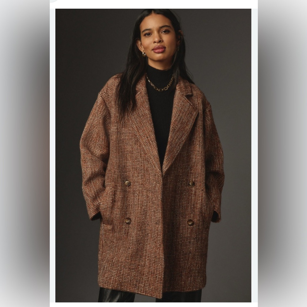 Pilcro Brown Pea Coat